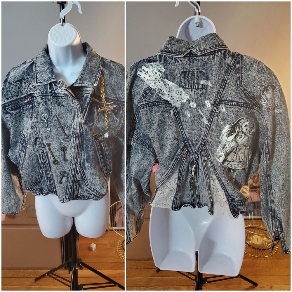 Alice in Wonderland Denim Jacket